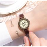 Toz Vintage Evolve Kadın Kahverengi Deri Kordonlu Yuvarlak Vintage Saat - Pilli Quartz Mekanizma