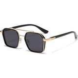 Toz Vintage Favon Gold Retro Köşeli Metal Ince Sap Unisex UV400 Vintage Retro Güneş Gözlüğü - Lacivert