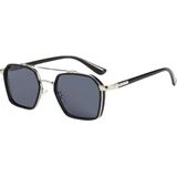 Toz Vintage Favon Metal Retro Köşeli Ince Sap Unisex UV400 Vintage Retro Güneş Gözlüğü - Gümüş