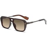 Toz Vintage Furel Kahverengi Retro Kare Kemik Kalın Sap Unisex UV400 Vintage Retro Güneş Gözlüğü