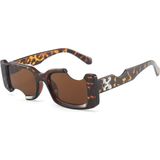 Toz Vintage Glad Leopar Dikdörtgen Geometrik Kalın Çerçeve Vintage Retro Güneş Gözlüğü