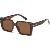 Toz Vintage Juloro Leopar Desenli Köşeli Kalın Kemik Unisex UV400 Vintage Retro Güneş Gözlüğü - Çok Renkli