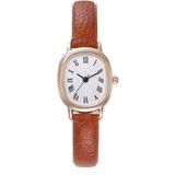 Toz Vintage Kahverengi Uprise Vintage Retro Oval Kadın Kol Saati - Açık Kahverengi