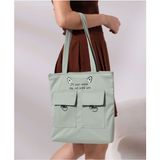 Toz Vintage Kedi Figürlü Fermuarlı Kol Omuz Çantası - 35 x 35 - Yeşil