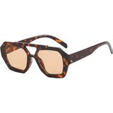 Toz Vintage Leopar Subra Vintage Retro Güneş Gözlüğü - Kahverengi