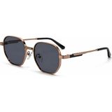 Toz Vintage Lipento Gold Metal Çerçeveli Siyah Camlı Vintage Retro Güneş Gözlüğü - Altın