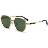 Toz Vintage Lipento Gold Metal Çerçeveli Yeşil Camlı Vintage Retro Güneş Gözlüğü
