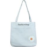 Toz Vintage Mini Papatya Desenli Fermuarlı Bez Omuz Kol Çantası - 35 x 35 - Mavi