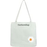 Toz Vintage Mini Papatya Desenli Fermuarlı Bez Omuz Kol Çantası - 35 x 35 - Yeşil
