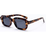 Toz Vintage Murvik Siyah Cam Leopar Desenli Retro Kare Kemik Unisex UV400 Vintage Retro Güneş Gözlüğü - Çok Renkli
