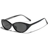 Toz Vintage Ovian Siyah Şeffaf Kemik Çerçeve Siyah Cam Vintage Retro Oval Güneş Gözlüğü