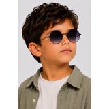 Toz Vintage Polvo Siyah Cam Siyah Çerçeve Yuvarlak Çocuk Güneş Gözlüğü - Siyah_21