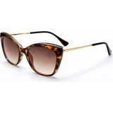 Toz Vintage Porlan Leopar Desenli Retro Kare Kemik Unisex UV400 Vintage Retro Güneş Gözlüğü - Çok Renkli
