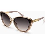 Toz Vintage Renik Krem Retro Kedi Gözü Kemik UV400 Unisex Vintage Retro Güneş Gözlüğü - Pembe