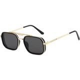 Toz Vintage Samnor Gold Metal Çerçeve Siyah Cam Geometrik Kare Vintage Retro Güneş Gözlüğü - Rose Gold