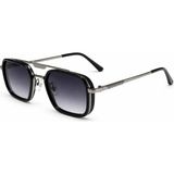 Toz Vintage Samnor Gri Çerçeveli Füme Camlı Metal Vintage Retro Güneş Gözlüğü - Gümüş