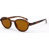 Toz Vintage Sevune Leopar Desen Çerçeve Turuncu Cam Vintage Retro Güneş Gözlüğü - Çok Renkli