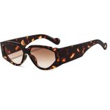 Toz Vintage Showy Leopar Desenli Kemik Çerçeve Vintage Retro Güneş Gözlüğü