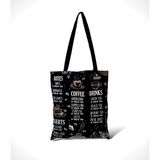 Toz Vintage Siyah Çift Taraf Desenli Coffe Bez Kol- Omuz Çanta - 35 x 35