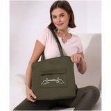 Toz Vintage Something Yazılı El Işaretli Kol Omuz Çanta - 35 x 35 - Yeşil