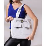 Toz Vintage Spring Break Yazılı Kol Omuz Çanta - 35 x 35 - Bej