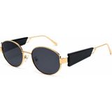 Toz Vintage Yeloria Gold-Siyah Detaylı Gold Metal Vintage Retro Güneş Gözlüğü UV400 - Altın