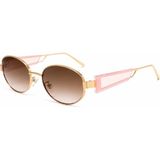 Toz Vintage Yeloria Pembe Detaylı Gold Metal Vintage Retro Güneş Gözlüğü UV400