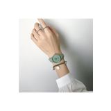 Toz Vintage Yeşil Deri Süet Kordon Minimal Tasarım Vintage Retro Kadın Kol Saati