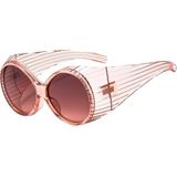 Toz Vintage Zariel Bej Oval Oversize Çerçeve Vintage Retro Unisex Güneş Gözlüğü