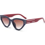 Toz Vintage Zorevi Bordo Sap Lacivert Çerçeve Vintage & Retro Güneş Gözlüğü - Kırmızı