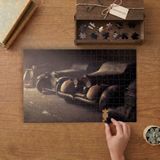 Tozlu Nostaljik Arabalar Tasarımı 240 Parça Ahşap Puzzle Ahşap Kutuda MP00030
