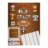 TOZLU RAF 165 Adet Kişiye Özel Hayvanlar Temalı Okul Etiketi
