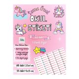 TOZLU RAF 165 Adet Kişiye Özel Unicorn Temalı Okul Etiketi