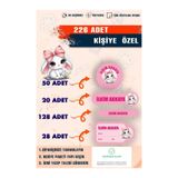 TOZLU RAF Sevimli - Tavşan-Okul-kreş-kalem-suluk-defter-etiket-sticker 226 parça