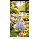 Tozpembebaby Yeşil Lila Kabarık Elbise - 0 - 3 Ay - Yeşil - Lila