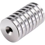 Tp 2 Adet 25X10/5X5,5 mm Neodyum Mıknatıs Havşa Delikli Magnet Vida Atılabilir N35 Nikel Paslanmaz ( Lisinya )