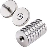 tp 50 Adet 25X10/5X5,5 mm Neodyum Mıknatıs Havşa Delikli Magnet Vida Atılabilir N35 Nikel Paslanmaz ( Lisinya )