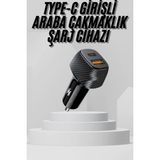 Tp Araç Içi Şarj Cihazı 38W Güç Kapasiteli Type-C Girişli Araba Çakmaklık - Lisinya