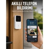 tp Beyaz Wi-Fi Akıllı Görüntülü Kapı Zili Hd Kamera, Gece Görüşü ve Telefon Bildirimli Kablosuz Kapı Zili - Lisinya