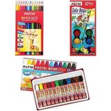 Tp Boyama Seti Üçlü 12 Li Kuru Boya,sulu Boya.pastel Boya