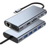 tp Buğz 8in1 Type-C Çoklayıcı Hub Hdmı 4K USB 3.0 Sd Tf Kart RJ45 Ethernet Dönüştürücü Adaptör BX40