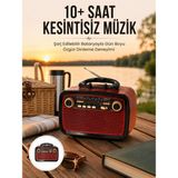 tp Buğz Bluetooth Hoparlör Ahşap Renk Vintage Işıklı Nostaljik Radyo Fm Ahşap Görünümlü Yeni Nesil