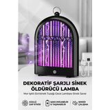tp Buğz Dekoratif Şarjlı Sinek Öldürücü Lamba Mor Işıklı Sivrisinek Tuzağı Gece Lambası Modeli