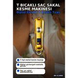 tp Buğz T Bıçaklı Saç Sakal Kesme Makinesi 120 Dakika Kullanım 3 Tarak USB Şarjlı Profesyonel BX-313662