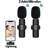 Tp Buğz Type-C Çiftli Kablosuz Yaka Mikrofonu Seti - Youtube, Tiktok, Vlog ve Canlı Yayınlar Için Telefon Uyumlu Çift Mikrofon