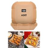 TP Company 100 Adet Airfryer Pişirme Kağıdı Kare Tabak Model Yağlı Kağıt