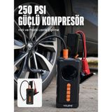 tp Dijital Araç Kompresörü 4 Fonksiyonlu Akü Takviye Lastik Şişirme Powerbank ve LED El Feneri - Lisinya