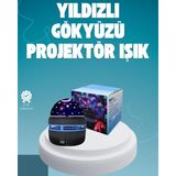 tp Döner Galaxy Projektör Gece Lambası – Ay ve Yıldız Işıklı Atmosfer Lamba, USB Bağlantılı - Lisinya