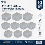 Tp Electric Tp Plastik 110X110X70 mm Termoplastik Buat 8 Çıkışlı Vidalı Kapak 10 Adet Set