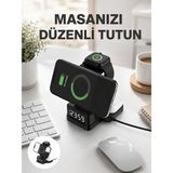 tp Kablosuz Şarjlı Dijital Masa Saati – 3 Parlaklık Seviyeli Led, Hızlı Şarj Yeni Nesil - Lisinya